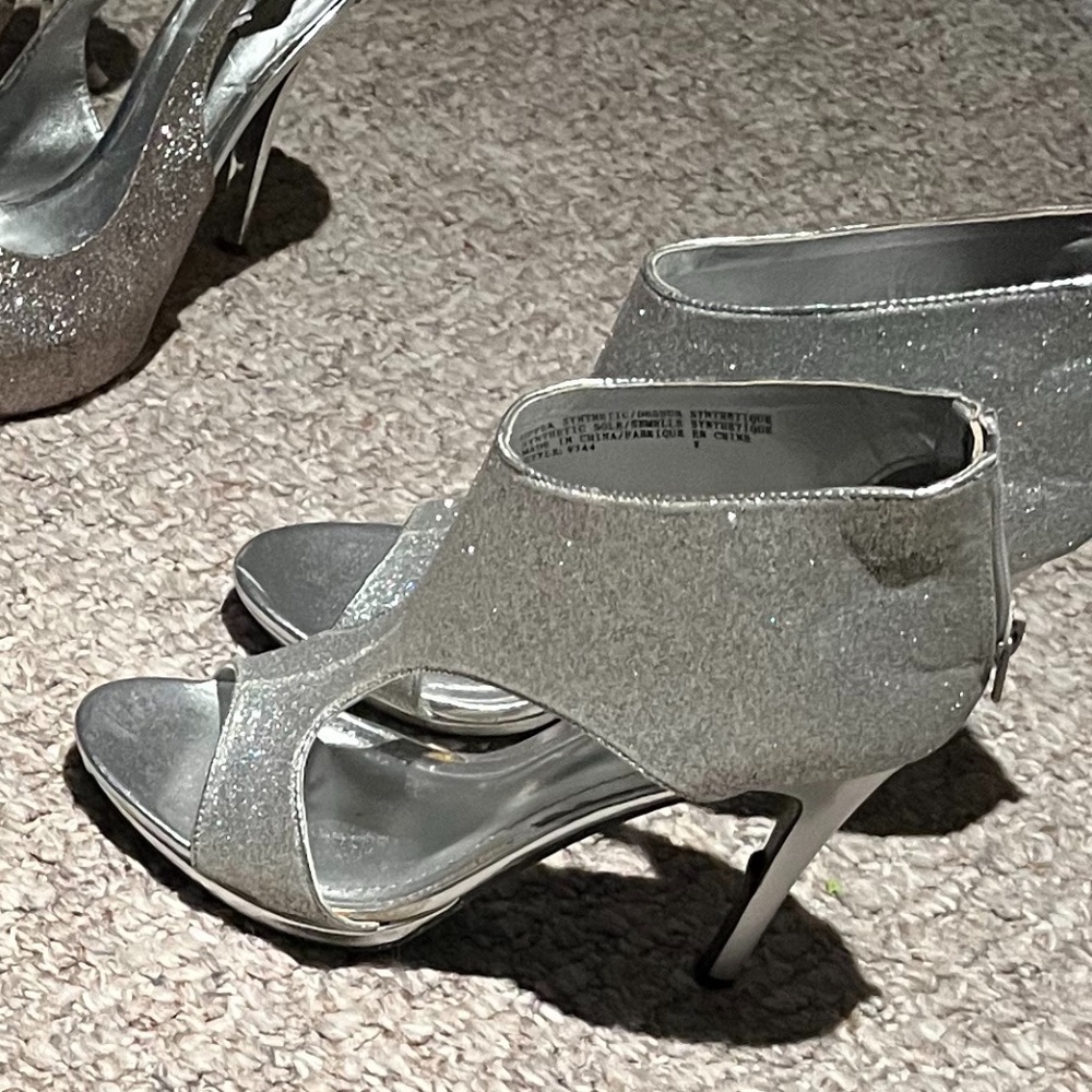 Sparkly Silver Heels